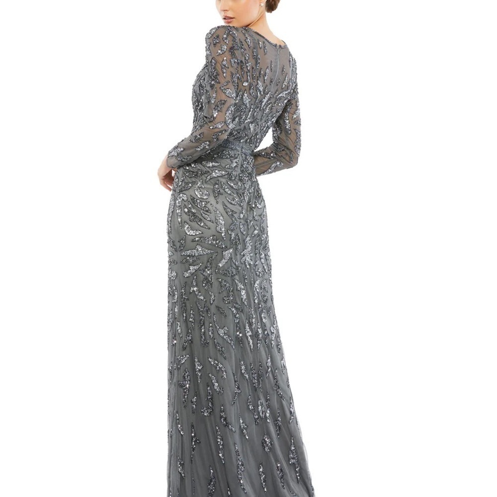 Mac Duggal 5124 NWT BEADED LONG SLEEVE EVENING GOWN - Picture 2 of 10
